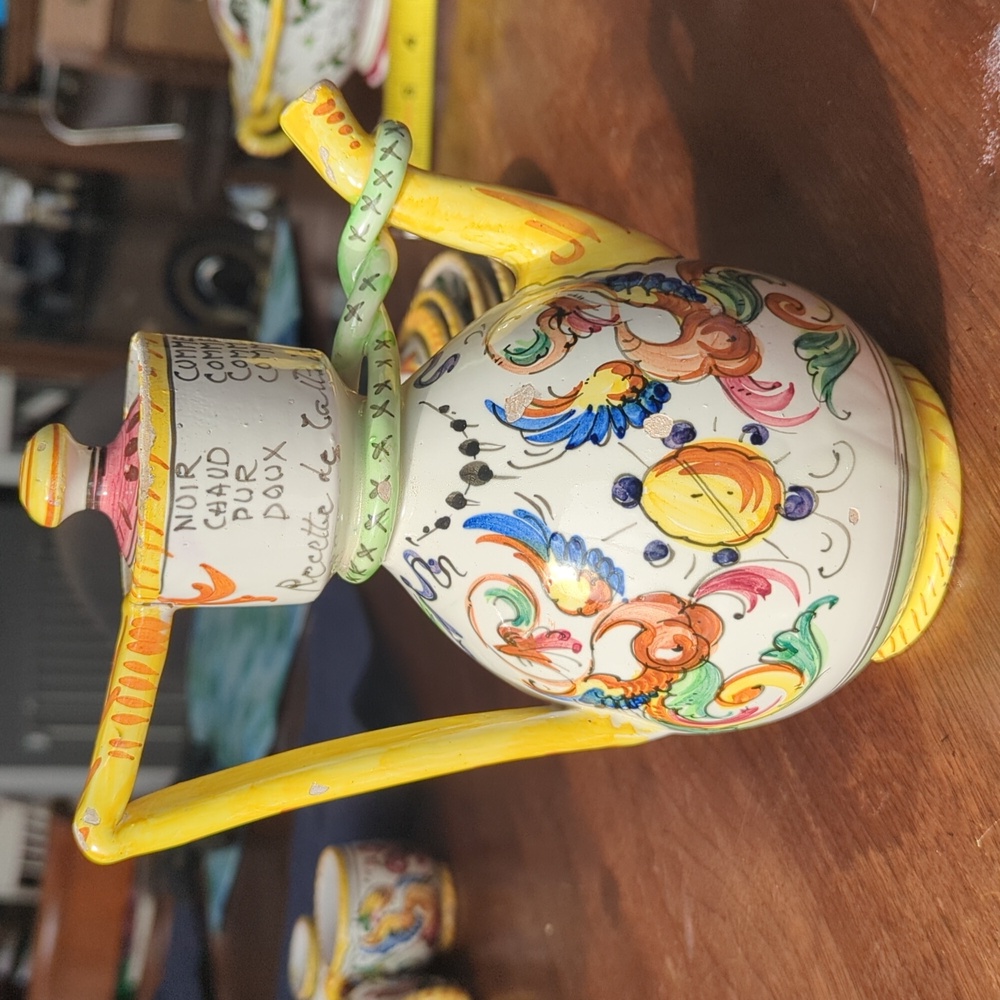 Mid Century Majolica Espresso Pitcher